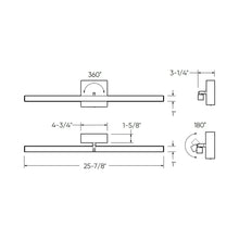 Load image into Gallery viewer, Portrait LED Vanity Wall Light - line drawing.

