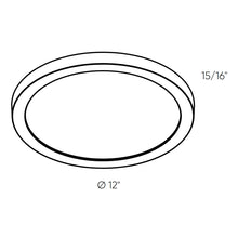 Load image into Gallery viewer, Prime Round LED Flush Mount Ceiling Light - line drawing.
