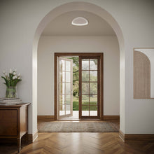Load image into Gallery viewer, Pyra LED Flush Mount Ceiling Light in hall way.

