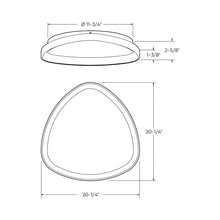 Load image into Gallery viewer, Pyra LED Flush Mount Ceiling Light - line drawing.

