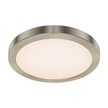 Load image into Gallery viewer, Radiance Round Indoor/Outdoor LED Flush Mount Ceiling Light in Satin Nickel (12.13-Inch).
