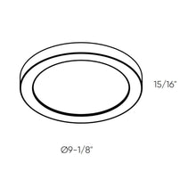Load image into Gallery viewer, Radiance Round Indoor/Outdoor LED Flush Mount Ceiling Light - line drawing.
