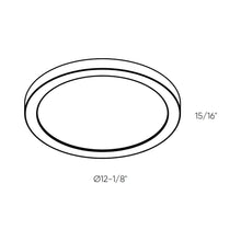 Load image into Gallery viewer, Radiance Round Indoor/Outdoor LED Flush Mount Ceiling Light - line drawing.
