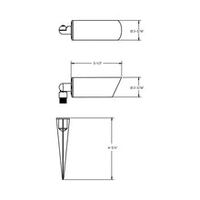 Load image into Gallery viewer, Slim Outdoor LED Spot Light - line drawing.

