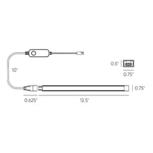 Load image into Gallery viewer, Swivled LED Linear Strip Light - line drawing.
