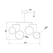 Load image into Gallery viewer, Focus LED Chandelier - line drawing.
