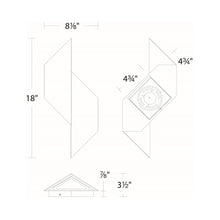Load image into Gallery viewer, Alternate Outdoor LED Wall Light - line drawing.
