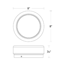 Load image into Gallery viewer, Bonham LED Flush Mount Ceiling Light - line drawing.
