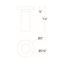 Load image into Gallery viewer, Caliber Outdoor LED Flush Mount Ceiling Light - line drawing .
