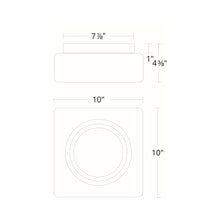 Load image into Gallery viewer, Cuboid Outdoor LED Flush Mount Ceiling Light - line drawing.

