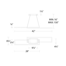 Load image into Gallery viewer, Double Entendre LED Pendant Light - line drawing.
