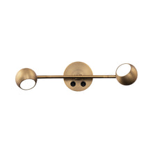Load image into Gallery viewer, Duplex LED Bed Task Light in Aged Brass (2-Light).
