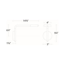 Load image into Gallery viewer, Elbo LED Swing Arm Wall Light - line drawing.
