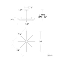 Load image into Gallery viewer, Ferrous LED Pendant Light - line drawing.
