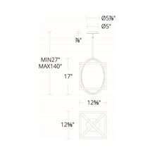 Load image into Gallery viewer, Geometrix LED Pendant Light - line drawing.

