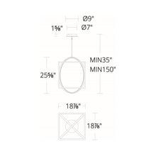 Load image into Gallery viewer, Geometrix LED Pendant Light - line drawing.
