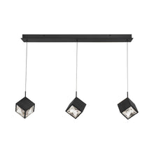 Load image into Gallery viewer, Ice Cube LED Linear Multi Pendant Light in Black (3-Light).
