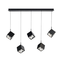 Load image into Gallery viewer, Ice Cube LED Linear Multi Pendant Light in Black (5-Light).
