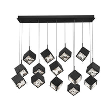 Load image into Gallery viewer, Ice Cube LED Linear Multi Pendant Light in Black (14-Light).
