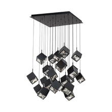 Load image into Gallery viewer, Ice Cube Square LED Multi Pendant Light in Black (25-Light).
