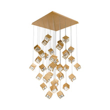 Load image into Gallery viewer, Ice Cube Square LED Multi Pendant Light in Aged Brass (41-Light).
