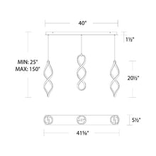 Load image into Gallery viewer, Interlace LED Chandelier - line drawing. 

