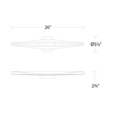 Load image into Gallery viewer, Jagger LED Bath Wall Light - line drawing.
