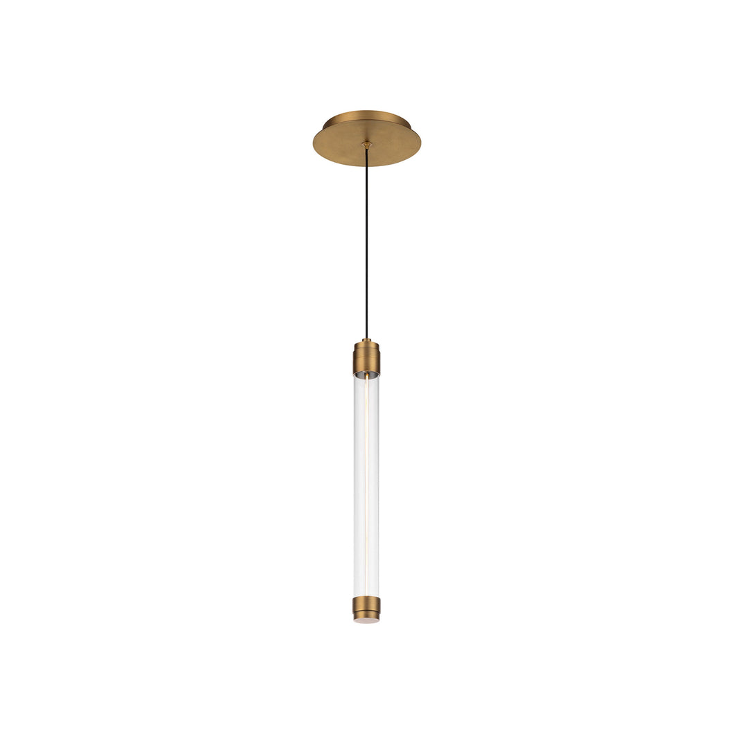 Jedi LED Mini Pendant Light in Aged Brass (15-Inch).