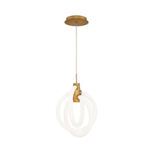 Load image into Gallery viewer, Knot LED Pendant Light in Aged Brass.
