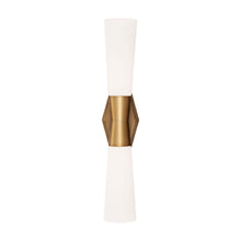 Load image into Gallery viewer, Locke LED Bath Wall Light in Aged Brass (Large).
