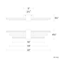 Load image into Gallery viewer, Melody LED Bath Wall Light - line drawing.
