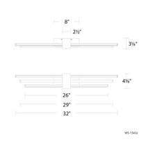 Load image into Gallery viewer, Melody LED Bath Wall Light - line drawing.
