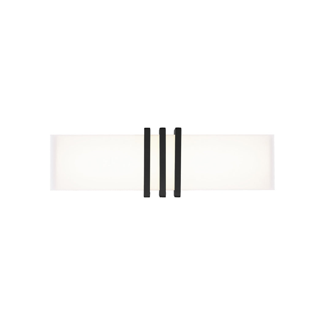 Minibar LED Vanity Wall Light in Black (18-Inch).