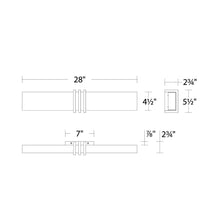 Load image into Gallery viewer, Minibar LED Vanity Wall Light - line drawing.
