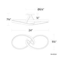 Load image into Gallery viewer, Mobius LED Flush Mount Ceiling Light - line drawing.
