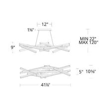 Load image into Gallery viewer, Parallax LED Chandelier - line drawing.
