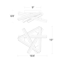 Load image into Gallery viewer, Parallax LED Flush Mount Ceiling Light - line drawing.
