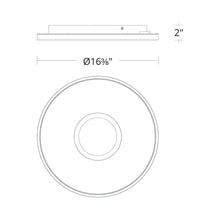 Load image into Gallery viewer, Pinpoint Round LED Flush Mount Ceiling Light - line drawing.
