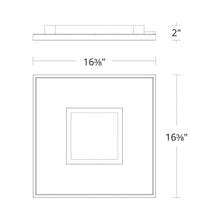 Load image into Gallery viewer, Pinpoint Square LED Flush Mount Ceiling Light - line drawing.
