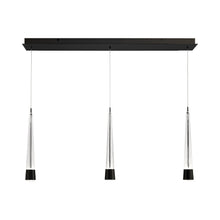 Load image into Gallery viewer, Quill LED Linear Multi Pendant Light in Black (3-Light).
