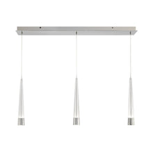 Load image into Gallery viewer, Quill LED Linear Multi Pendant Light in Chrome (3-Light).
