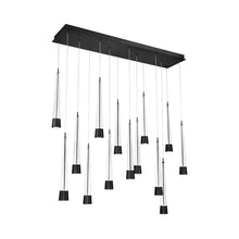 Load image into Gallery viewer, Quill LED Linear Multi Pendant Light in Black (14-Light).
