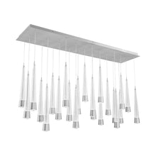 Load image into Gallery viewer, Quill LED Linear Multi Pendant Light in Chrome (23-Light).
