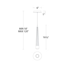 Load image into Gallery viewer, Quill LED Mini Pendant Light - line drawing.
