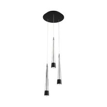 Load image into Gallery viewer, Quill Round LED Multi Pendant Light in Black (3-Light).
