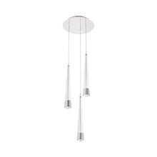 Load image into Gallery viewer, Quill Round LED Multi Pendant Light in Chrome (3-Light).

