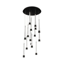 Load image into Gallery viewer, Quill Round LED Multi Pendant Light in Black (15-Light).
