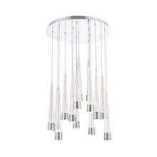 Load image into Gallery viewer, Quill Round LED Multi Pendant Light in Chrome (15-Light).
