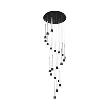 Load image into Gallery viewer, Quill Round LED Multi Pendant Light in Black (21-Light).

