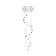 Load image into Gallery viewer, Quill Round LED Multi Pendant Light in Chrome (21-Light).
